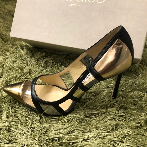 *Sold* Jimmy Choo 💫 black & gold pumps - Picture 3 of 6